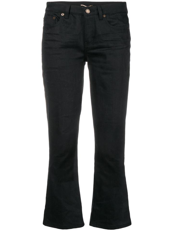 Saint Laurent Cropped Bootcut Jeans - Black