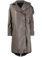 Isaac Sellam Experience Concealed Fastening Leather Trench - Grey