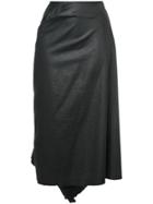 Comme Des Garçons Vintage Tonal Pattern Gathered Skirt - Black