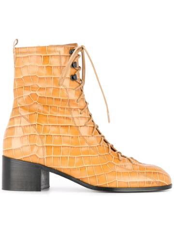 By Far Bota Croco Boots - Brown