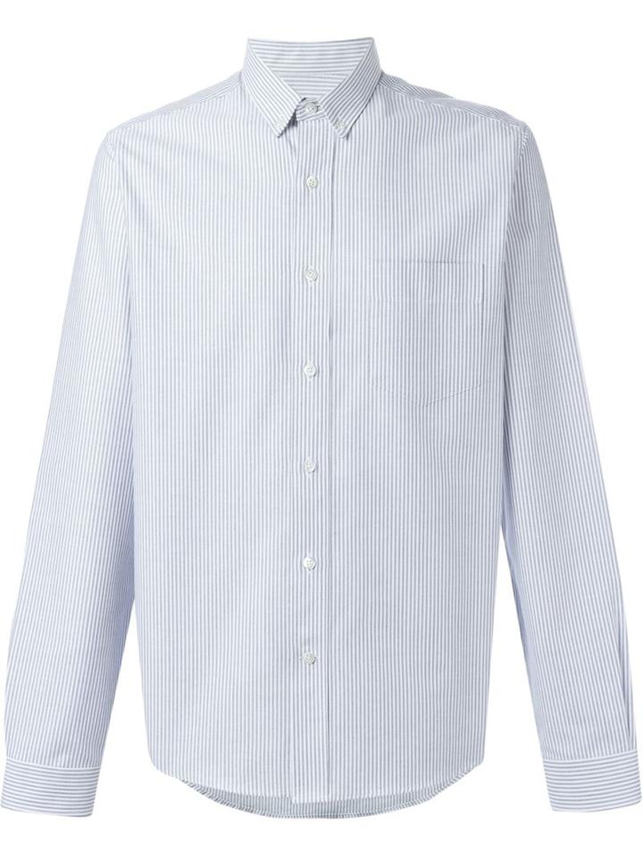 Ami Alexandre Mattiussi Pinstriped Shirt, Men's, Size: 44, Blue, Cotton