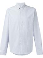 Ami Alexandre Mattiussi Pinstriped Shirt, Men's, Size: 44, Blue, Cotton