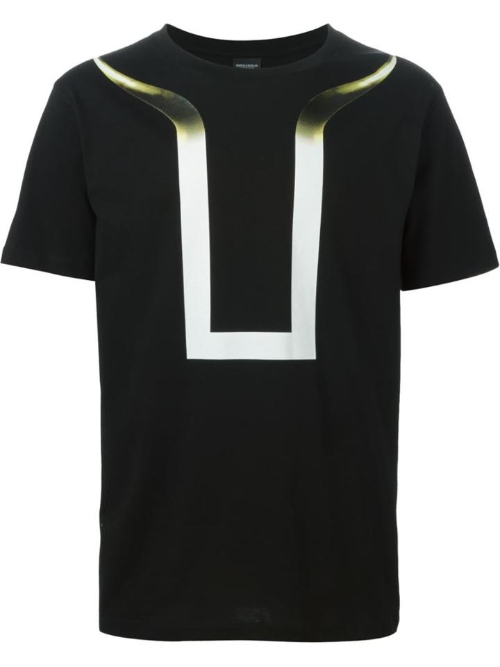Marcelo Burlon County Of Milan Graphic Print T-shirt, Men's, Size: Medium, Black, Cotton