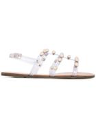 Schutz Yarin Transparent Embellished Sandals - Metallic