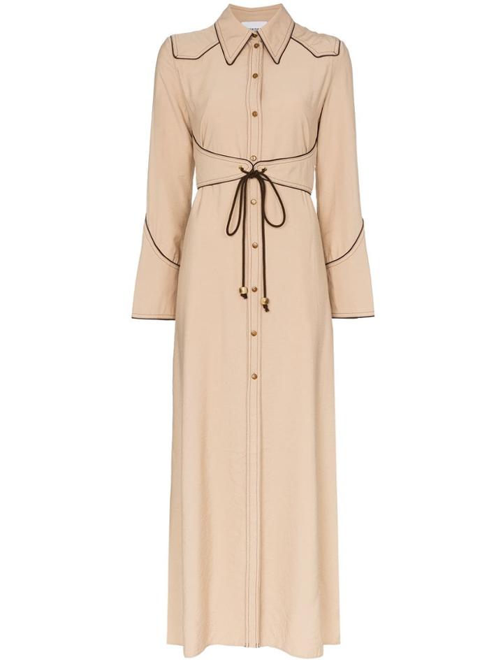 Nanushka Parx Midi Shirt Dress - Neutrals