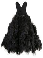 Oscar De La Renta Feathered Ball Gown - Black