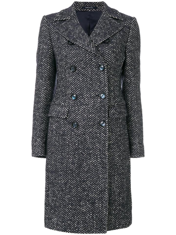 Tagliatore Double-breasted Fitted Coat - Blue
