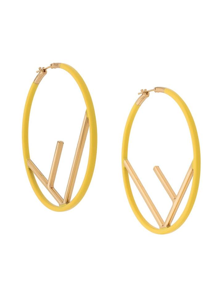 Fendi F Logo Hoops - Yellow