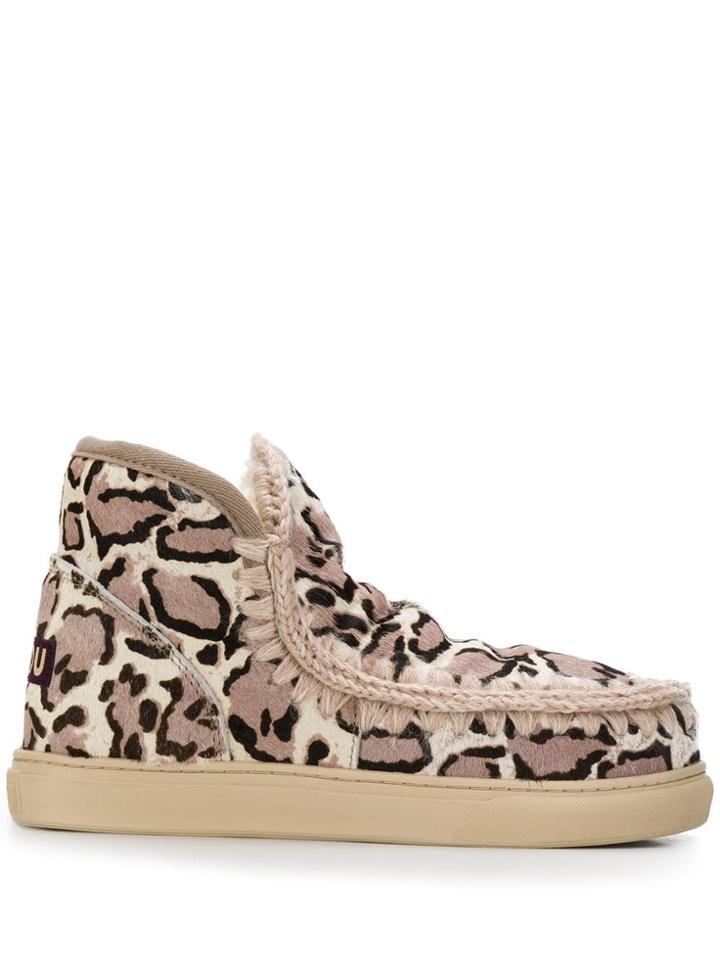 Mou Animal Print Eskimo Boots - White