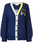 Mira Mikati Badge And Patch Cardigan - Blue