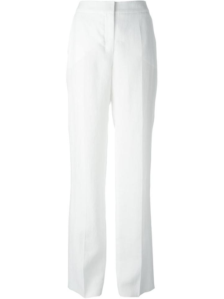 Max Mara Straight Leg Trousers, Women's, Size: 40, White, Linen/flax