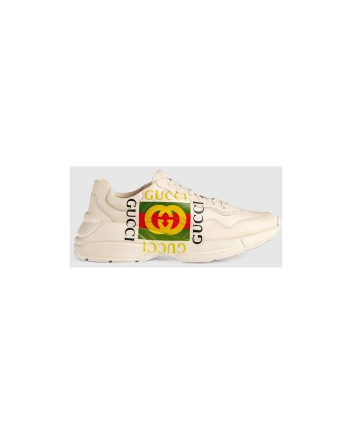 Fashion Concierge Vip Gucci Rhyton Gucci Logo Leather Sneaker -
