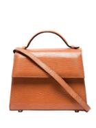 Hunting Season Orange Medium Lizard Leather Tote Bag - Pink