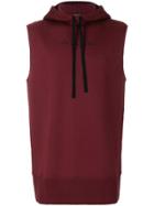 Ann Demeulemeester Long-line Sleeveless Hoodie - Red