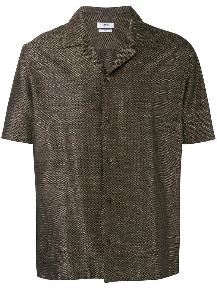Cmmn Swdn Boxy Shortsleeved Shirt, Men's, Size: 50, Brown, Cotton/linen/flax/spandex/elastane