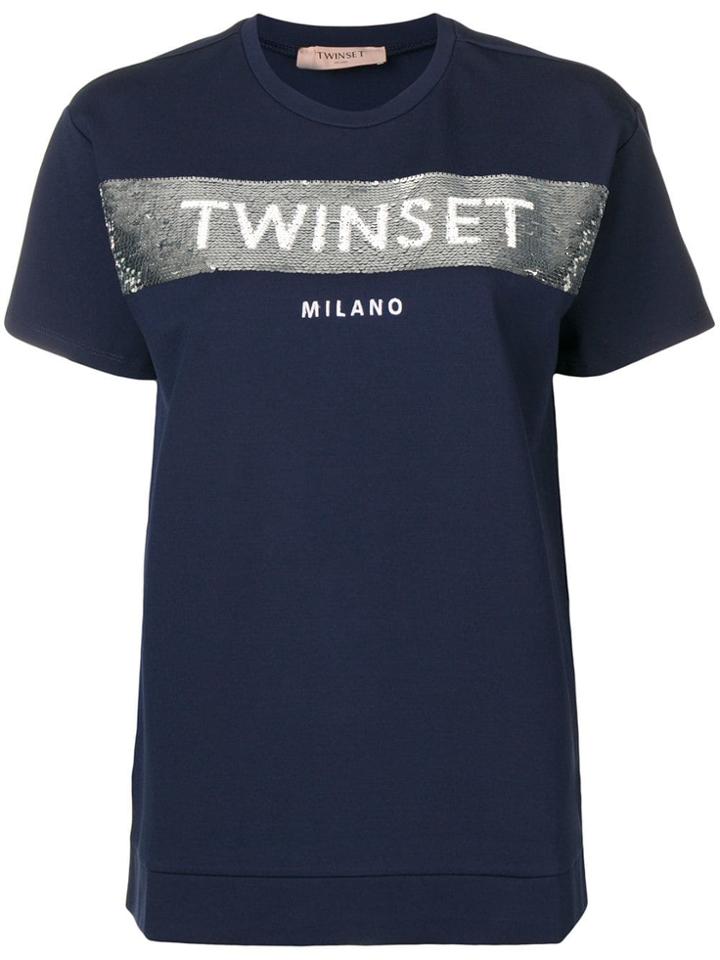 Twin-set Logo Print T-shirt - Blue