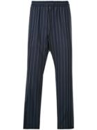 Juun.j Pinstripe Drawstring Trousers - Blue