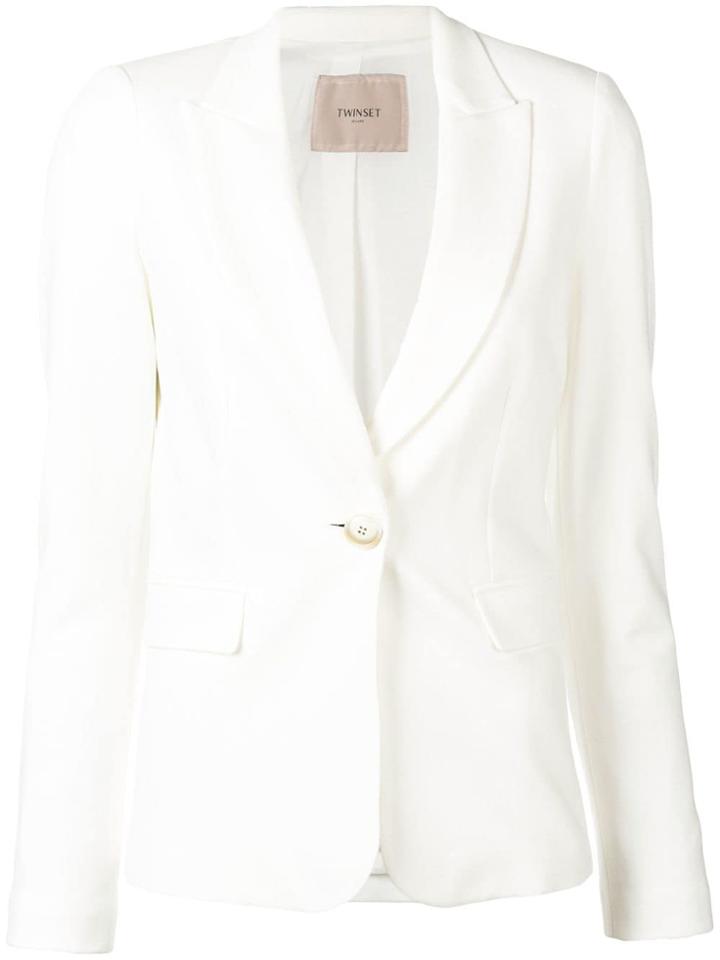 Twin-set Single Button Blazer - White