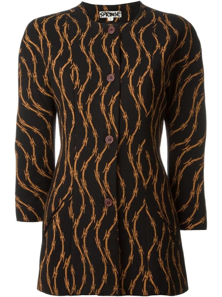 Stephen Sprouse Vintage Razor Wire Print Jacket - Black