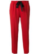 Forte Forte Drawstring Cropped Trousers, Women's, Size: Ii, Red, Virgin Wool/viscose