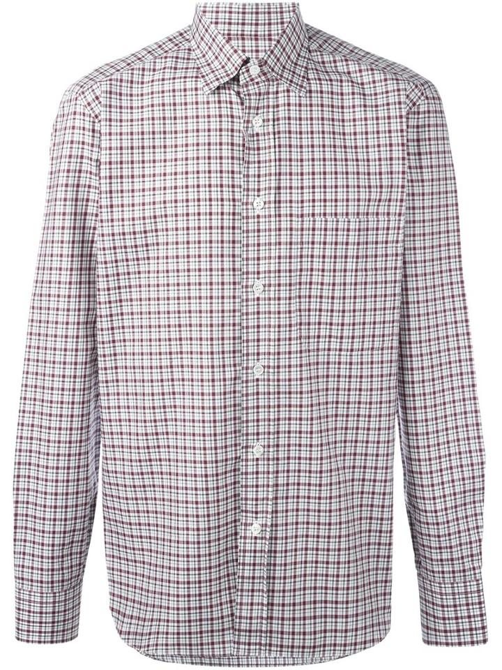 Brioni Checked Shirt, Men's, Size: Xxxl, Red, Cotton