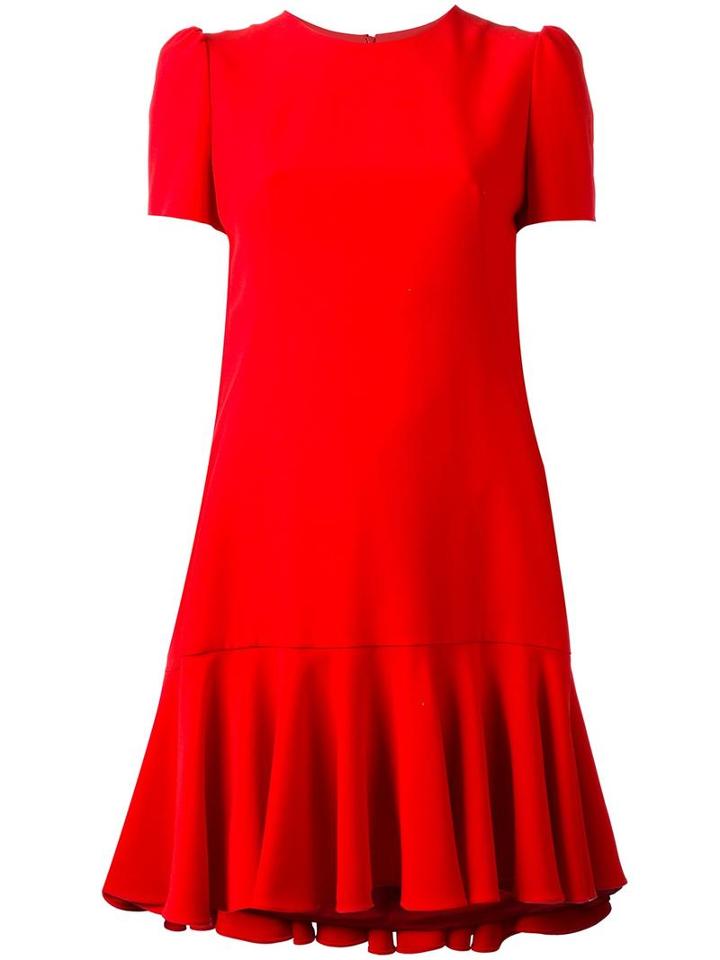 Alexander Mcqueen Cape-back Mini Dress, Women's, Size: 42, Red, Viscose/acetate/silk