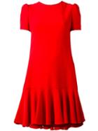 Alexander Mcqueen Cape-back Mini Dress, Women's, Size: 42, Red, Viscose/acetate/silk