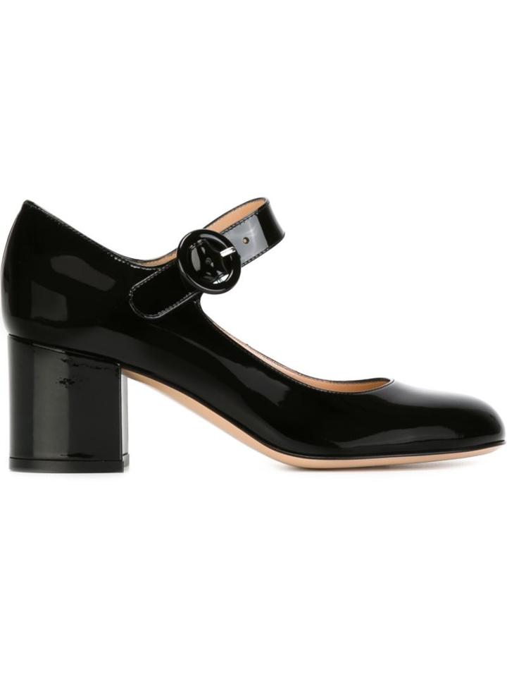 Gianvito Rossi Mary Jane Pumps, Women's, Size: 36, Black, Patent Leather/leather