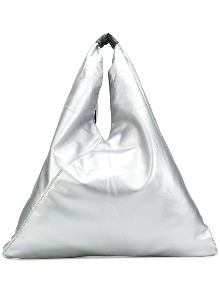 Mm6 Maison Margiela - Oversized Triangle Shoulder Bag - Women - Viscose - One Size, Grey, Viscose