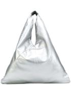 Mm6 Maison Margiela - Oversized Triangle Shoulder Bag - Women - Viscose - One Size, Grey, Viscose