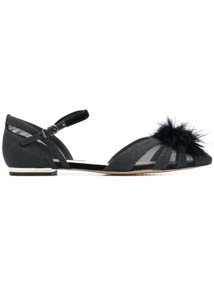 Sophia Webster Pompom Ballerinas - Black