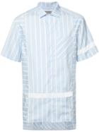 Lanvin Vertical-stripe Shirt, Men's, Size: 39, Blue, Cotton