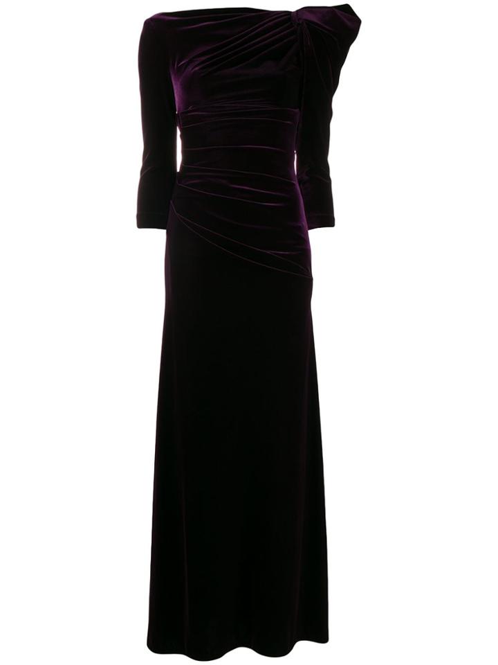 Talbot Runhof Ruffled Long Dress - Purple