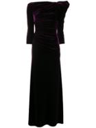 Talbot Runhof Ruffled Long Dress - Purple