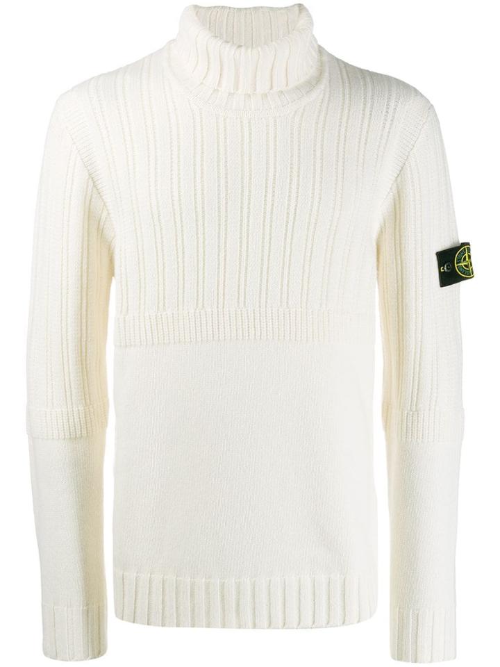 Stone Island Turtleneck Jumper - White