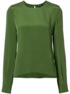 Cushnie Et Ochs Round Neck Blouse, Women's, Size: 8, Green, Silk
