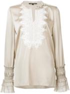 Kobi Halperin Gathered Cuffs Blouse, Size: Small, Nude/neutrals, Silk/spandex/elastane