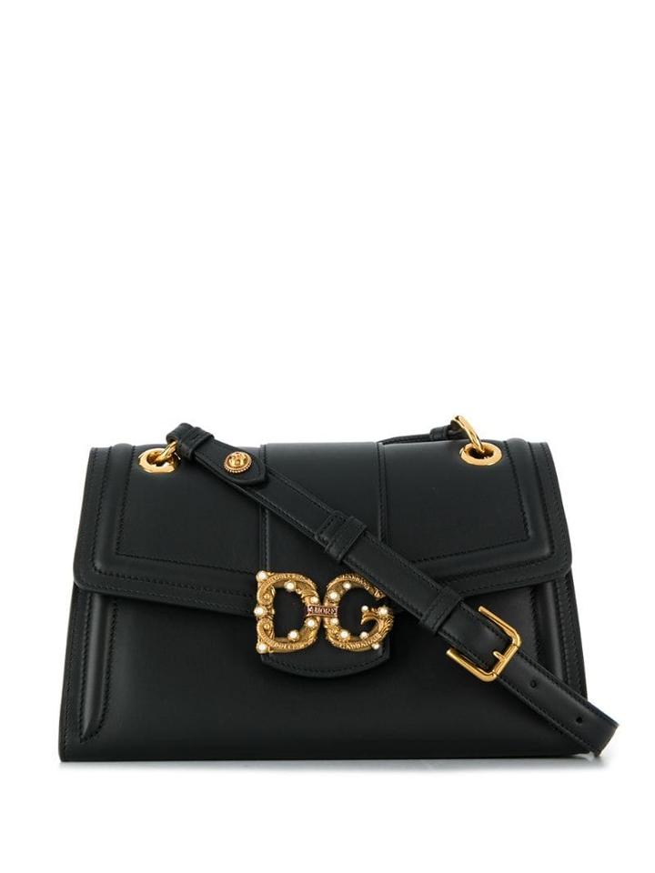 Dolce & Gabbana Antique Logo Shoulder Bag - Black
