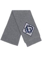 Dolce & Gabbana Embroidered Logo Patch Scarf - Grey