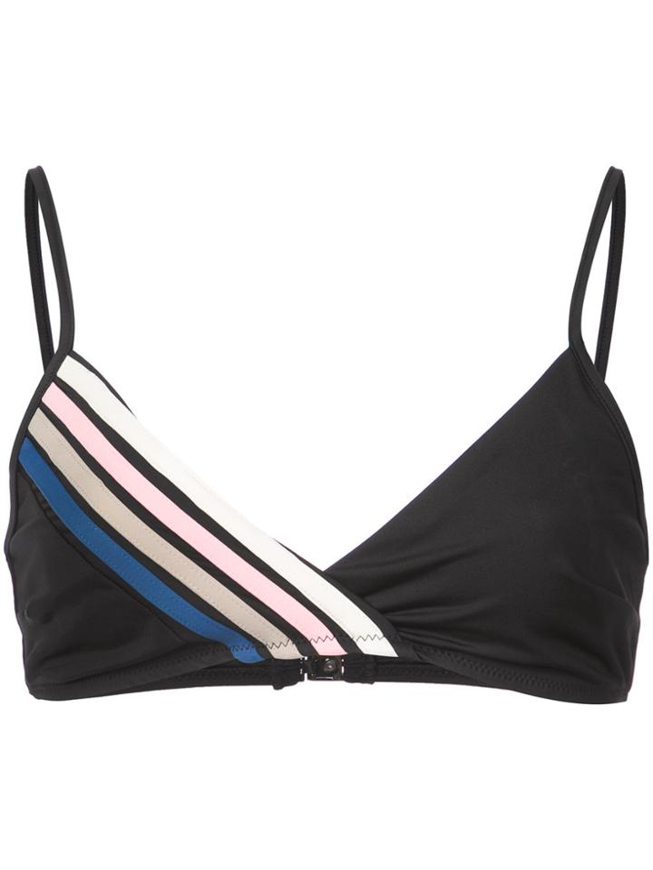 Morgan Lane Striped Joan Bikini Top - Black