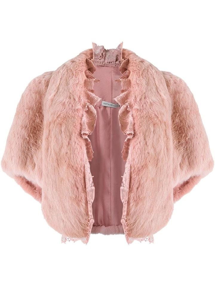 Martha Medeiros Open Front Stole - Pink & Purple