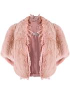 Martha Medeiros Open Front Stole - Pink & Purple