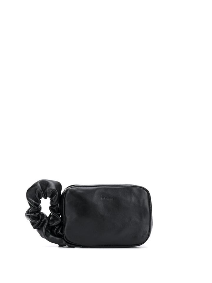 Jil Sander Ruched Strap Clutch - Black