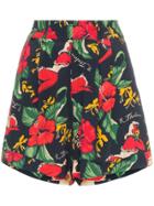 R13 Hawaiian Floral Print Shorts - Blue