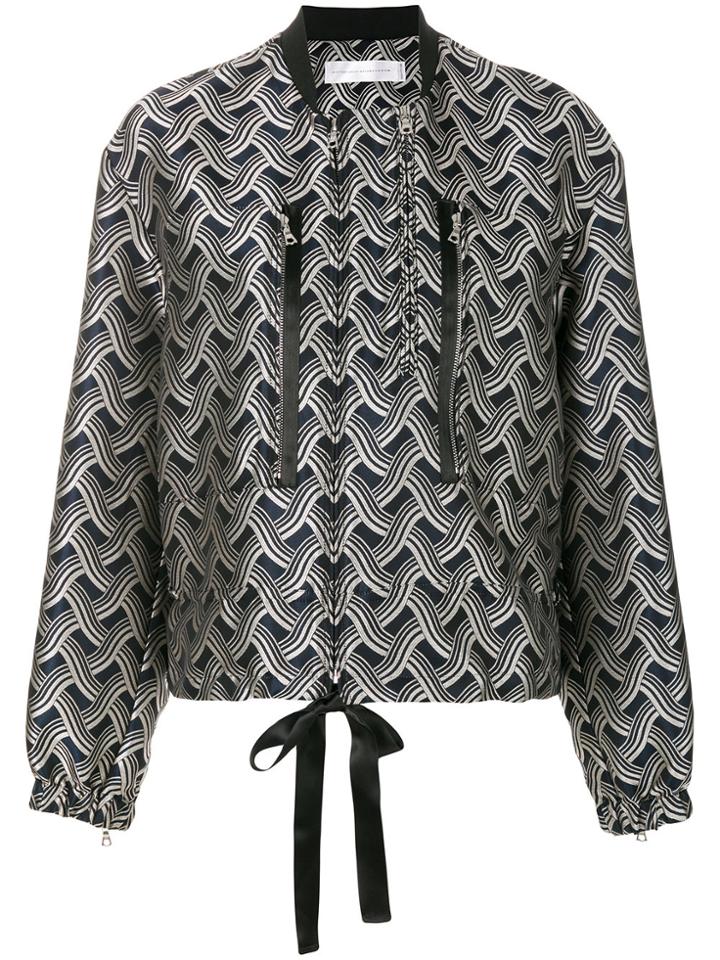 Victoria Victoria Beckham Embroidered Bomber Jacket - Blue