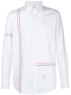 Thom Browne Rwb Stripe Straight-fit Oxford Shirt - White