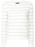 Loveless Striped Lurex Sweater - White
