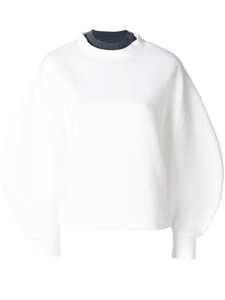 Enföld Structured Sleeve Jumper - White