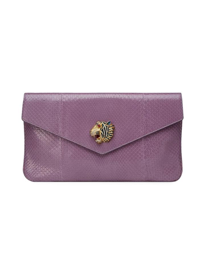 Gucci Rajah Python Clutch - Pink
