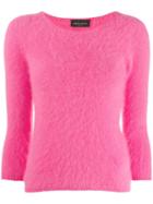 Roberto Collina Cropped-sleeve Knitted Jumper - Pink